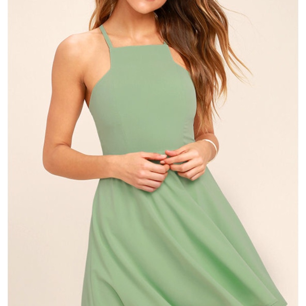 Good Deed Mint Green Backless Dress